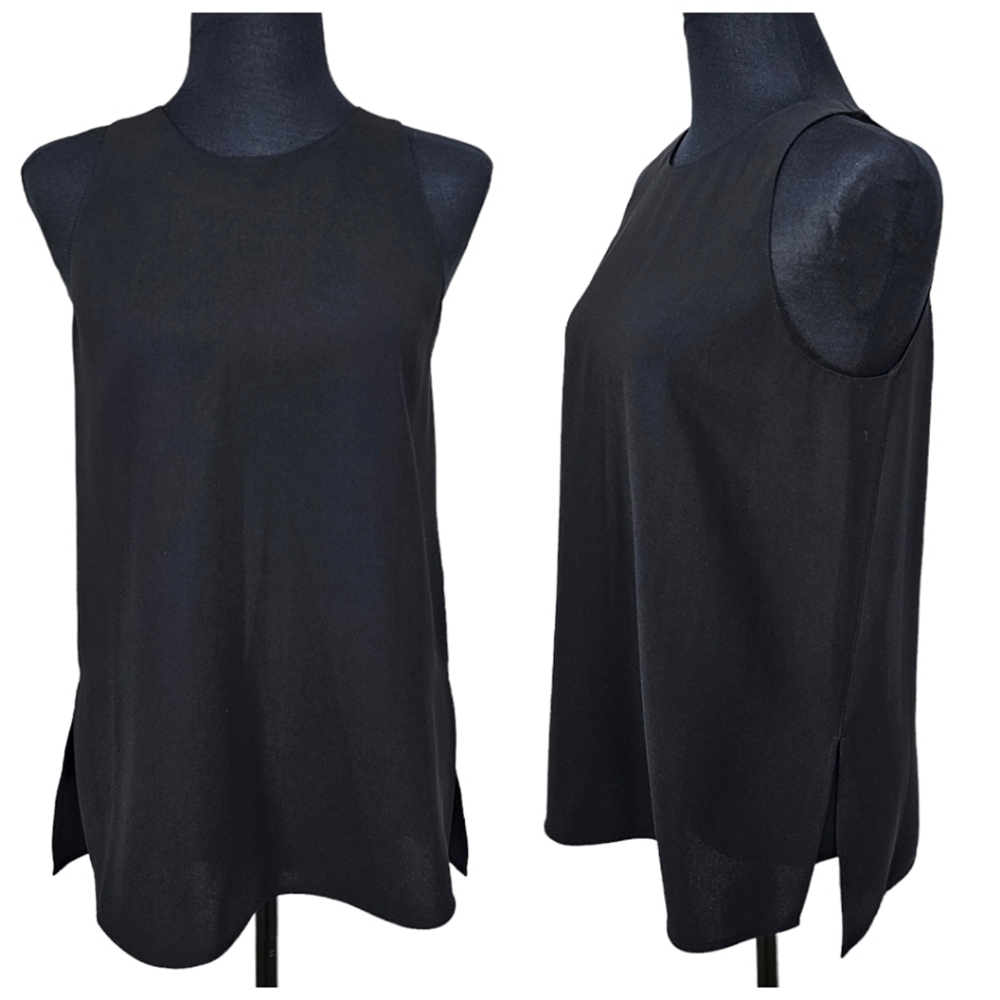 Vince Black Basic Sleeveless Keyhole Back Heavy Knit Layering Tank Top Size XS